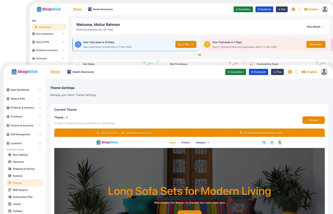Shopstick dashboard preview